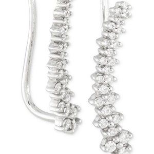 NEW Macy's Wrapped Love Diamonds Whit Gold Crawlers Stud Casual Earrings